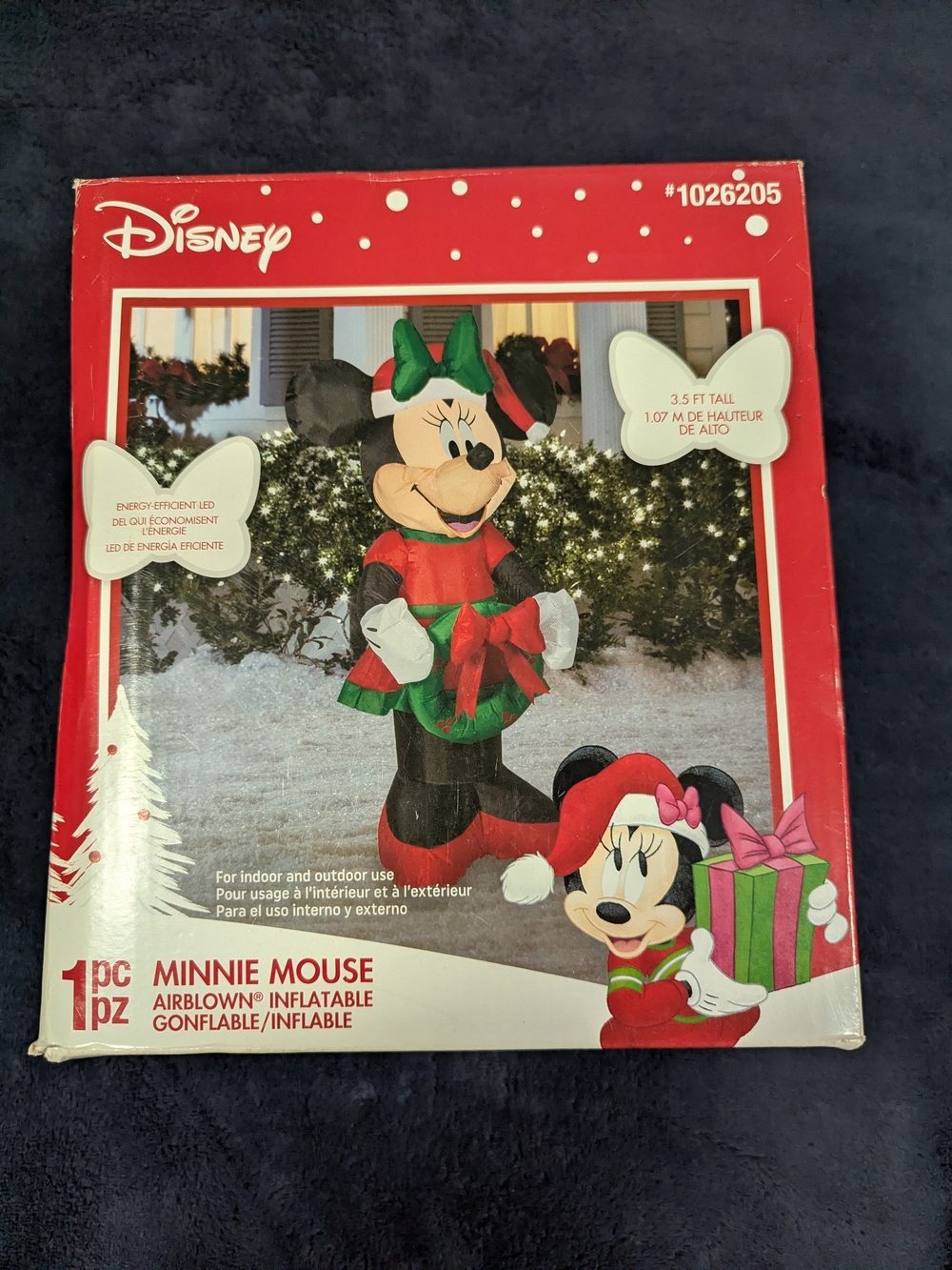 Disney Minnie Mouse Holiday Inflatable - Red, Green & Black